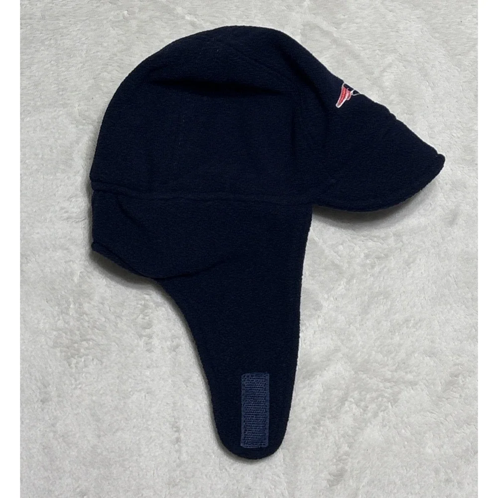 New England Patriots Trapper Hat Cap Ear Flaps Navy Blue One Size NFL Football